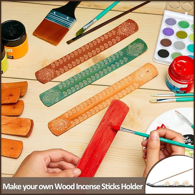 Handmade Wooden Incense Stick Holder Wood Incense Burner Ash Holder Trays for Sticks Home Utilities Accessories and Buddha Hall(36 Pieces)