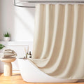 Madison Park Shower Curtain Waffle Weave, Vibrant Dyed, Waffle Shower Curtain 3M Scotchgard Moisture Management, Farmhouse Extra Long Shower Curtains for Bathroom, Extra Long: 72"x84" Beige