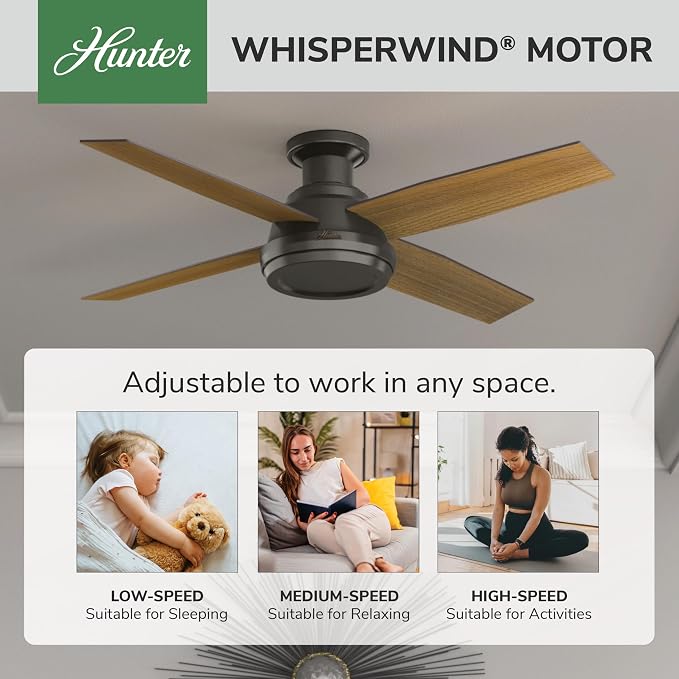 Hunter Dempsey, Indoor, Ceiling Fan, No Light, 52 inch, Noble Bronze
