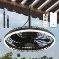 20" Gazebo Fan With Light Waterproof Ceiling Fan,5 Blade,Dimmable Color,3CCT,Alexa/Google,Black Plug In Caged Outdoor Fan for Patio Backyard Family Reunions Parties