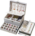 BOOVO Large Jewelry Boxes For Women (grey) | 5 Layers Jewelry Organizer Box With Cosmetic Storage Drawer, Necklace Ring Jewelry Organizer Box