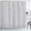 Ambesonne Arrows Shower Curtain, Minimalistic Look Classic Continuous Shapes Geometric Pattern Monochromatic Bohemian Art Image, Cloth Fabric Bathroom Set with Hooks, 69" W x 70" L, Grey and White