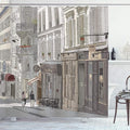Ambesonne Paris Shower Curtain, Montmartre Paris Characteristics Honeymoon Traveling Tourists Illustration Art, Cloth Fabric Bathroom Decor Set with Hooks, 69" W x 70" L, Taupe Grey