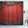 Ambesonne Industrial Shower Curtain, Gear Wheels on The Wooden Background Penal Cogwheel Clockwork Arrangement, Cloth Fabric Bathroom Decor Set with Hooks, 69" W x 70" L, Black Dimgrey