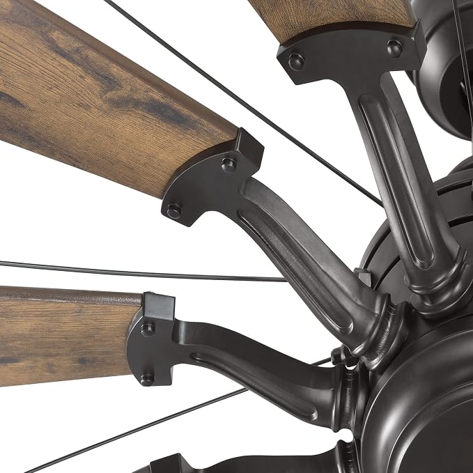 Progress Lighting Springer Collection DC Motor Farmhouse Windmill Ceiling Fan, Architectural Bronze, 12-Blade (60" W x 17-3/8" H) P250000-129