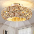 Boho Caged Ceiling Fans with Lights Flush Mount,Low Profile Ceiling Fan with Remote and APP,20 Inch Rattan Fan for Bedroom,6 Speeds Reversible Silent Fandalier (4 LED Bulb Include)…