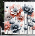 Ambesonne Floral Shower Curtain, Cold Pastel Tones Bloomed Flowers Paint a Winter Call Theme Illustration, Cloth Fabric Bathroom Decor Set with Hooks, 69" W x 75" L, Blue Grey Pale Salmon