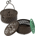 MyLifeUNIT Mosquito Coil Holder, 2 Pack Retro Portable Mosquito Incense Burner for Home and Camping (Brown)