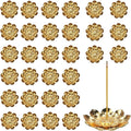 60 Pcs Incense Holder Indian Return Gift for Pooja Gold Lotus Incense Sticks Holder Anti Ash Spilling 2.16 Inch/5.5 cm Zinc Alloy incense holder for sticks for Stick/Coil/Cone Incense with Ash Catcher
