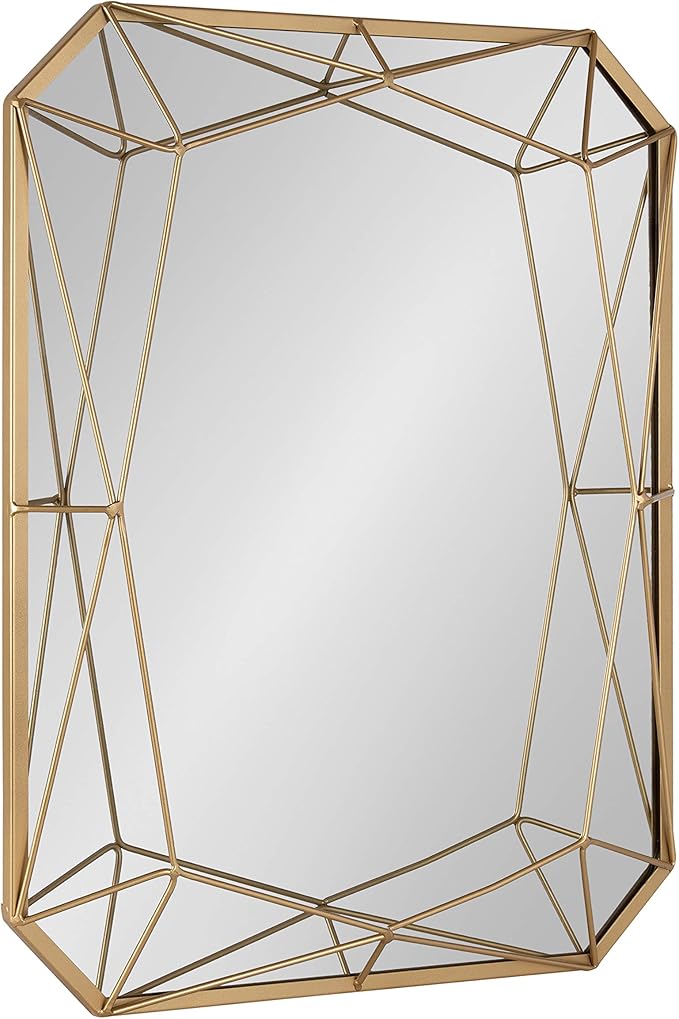 Kate and Laurel Keyleigh Modern Glam Geometric Shaped Metal Accent Wall Mirror, Gold