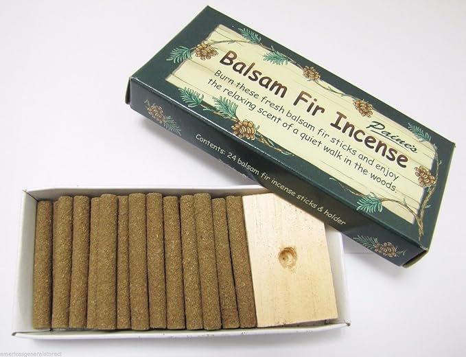 Paine's Incense & Burner Comes with 24 Balsam Fir Sticks to Burn Wood Holder Lodge Style