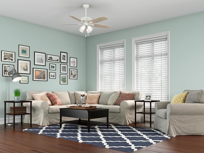 Hunter Amberlin, Indoor, Ceiling Fan, with LED Lights, 52 inch, Fresh White