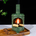 MOUGIGI Handmade Ceramic Palo Santo Holder & Mini Chiminea Incense Dish-Perfect for Palo Santo Sticks, Altar，Sage, and Cone Burning-Zen Decor for Energy Cleansing, Yoga, Meditation & Aromatherapy