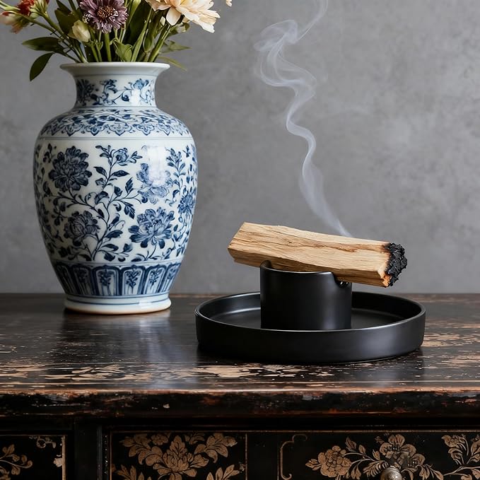 Sage Holder, Sage Burner, Sage Holder for Burning, Palo Santo Sticks Holder, White Sage Smudge Stick Holder, Fireproof Bowl for Burning Ritual, Rope Incense Burner