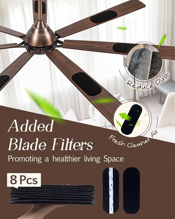 Minislak 84" Oil Rubbed Bronze Smart Ceiling Fan with Lights via WiFi Alexa,6-Speeds Quiet DC Motor,Dimmable,Outdoor Antique Bronze Large Ceiling Fan for Big Living Room,Patio,Dual Finish 7 Blades