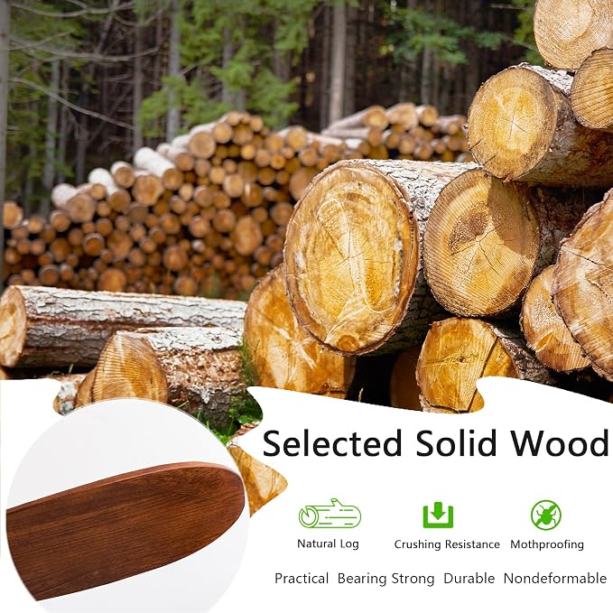 QUTWOB 52" Wood Ceiling Fan No Light, Reversible DC Motor, Remote Control | solid wood blades, quiet 6-speed reversible dc inverter motor, remote control, no light, for indoor outdoor patio living room