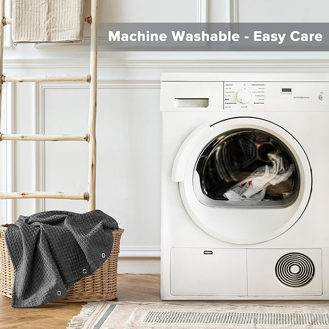 Madison Park Shower Curtain Waffle Weave, Cationic Dyed, Waffle Shower Curtain 3M Scotchgard Moisture Management, Farmhouse Extra Long Shower Curtains for Bathroom, Extra Long: 72"x84" Charcoal