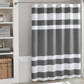 Madison Park Spa Waffle Shower Curtain Pieced Fabric Extra Long Premium Spa Quality Modern Shower Curtains for Bathroom, Tall 72x84, Charcoal
