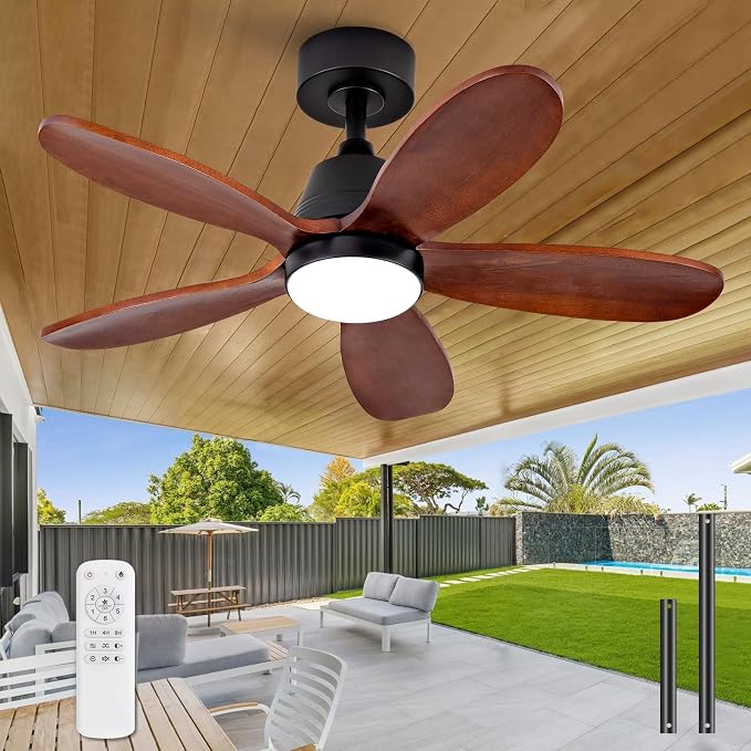 Ceiling Fans with Lights, 36 inch Modern Ceiling Fan with Light and Remote Control, 3CCT, Dimmable, Reversible, Noiseless, Black Ceiling Fan for Bedroom, Living Room
