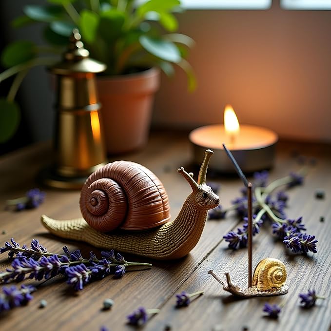 2Pcs Snail Shaped Incense Burner Stick Holder Animal Shaped Home Vintage Incense Holders