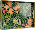 Decorative Tray, Marbling Plastic Tray with Handles, Rectangular Vanity Tray and Serving Tray for Bathroom, Kitchen, Ottoman and Coffee Table, 15.6" x 10.2" (Green Morris, 15.7 x 11.8 Inch)
