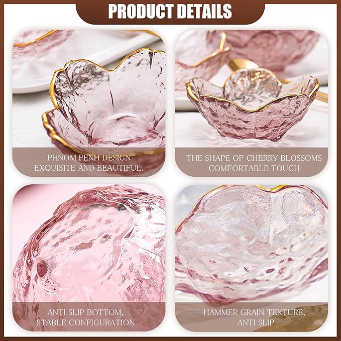 Incense Holder for Sticks and Backflow Incense Handmade Glass Cherry Blossom Incense Stick Holder with 9 Incenses Holes (2 Pcs Plum Blossom with Gilt-Edged)
