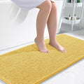 OLANLY Bathroom Runner Rugs 47x24, Extra Soft Absorbent Chenille Bath Rugs, Rubber Backing Quick Dry, Machine Washable Long Bath Mats for Bathroom Floor, Tub and Shower, Home Decor Accessories, Yellow
