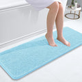 OLANLY Bathroom Runner Rugs 47x17, Soft Absorbent Chenille Bath Rugs, Rubber Backing Quick Dry, Machine Washable Long Bath Mats for Bathroom Floor, Tub and Shower, Home Decor Accessories, Sky Blue