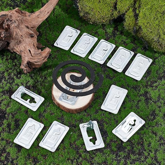 CREATCABIN 30 Pcs Mosquito Coil Mini Holder Incense Holder Portable Metal Sandalwood Mosquito Incence Burner Iron Coils Stands Clips for Home Office Patio Camping Hiking Indoor Outdoor 1.96x1.1 Inch