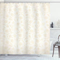 Ambesonne Ivory Shower Curtain, Baroque Style Curved Leaves and Floral Blooms Nature Beauty Continuous Design, Cloth Fabric Bathroom Decor Set with Hooks, 69" W x 70" L, Cream