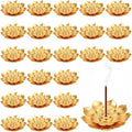 24PCS Large Lotus Incense Holder, 4.2’’ Gold Incense Burner for Sticks & Cones, Stable Metal Ash Catcher, Lotus Incense Holder for Meditation Yoga Home Decor