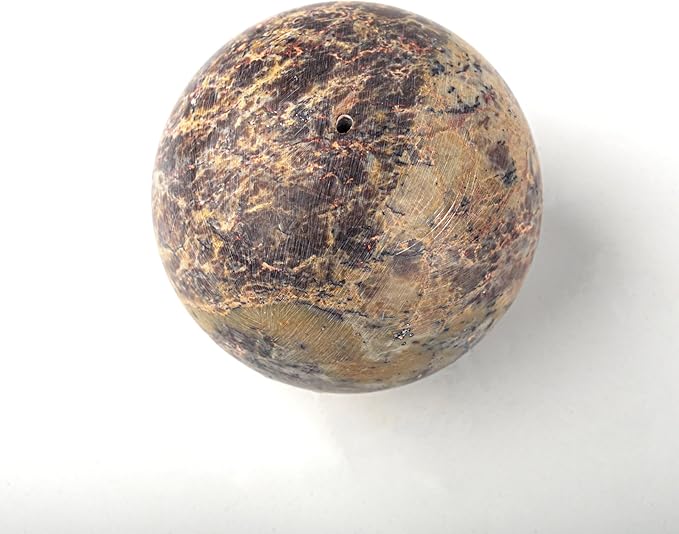 Round Marble Incense Stick Holder Elegant Aromatherapy Accent Simple Ball Shaped Agarbatti Stand for Home Office Spa and Gifting (Brown Ball Shape)