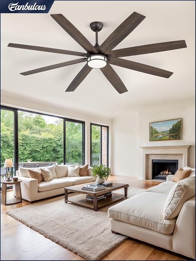 Fanbulous 72 Inch Ceiling Fans with Lights, Large Farmhouse Ceiling Fans with Remote, Oil Bronze Ceiling Fan Fixtures with Bright LED Light for Living Room, Bedroom, Kitchen