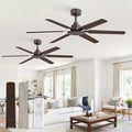 Fanbulous Ceiling Fan No Light, 48 Inch Indoor/Outdoor 6 Blades Ceiling Fan with Remote, 6-Speeds, Quiet Reversible DC Motor, Fans Without Light for Tilted Ceiling/Bedroom/Living Room/Patios, 2Pack