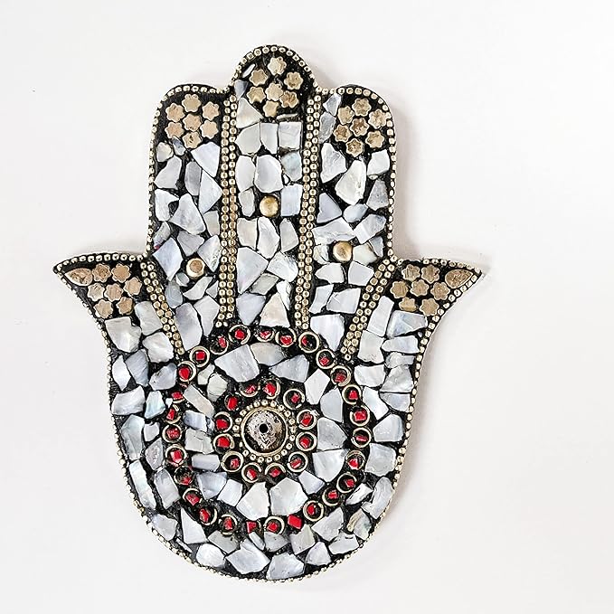 Pearl - Hamsa Hand Incense Holder - Mosaic Stones