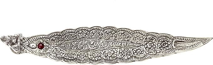 Buddha Incense Holder for Incense Sticks, Cones - 12" Ornate Leaf Ash Catcher for Spiritual Home Decor, Meditation Room Decor, Spiritual Gifts - Alternative Imagination