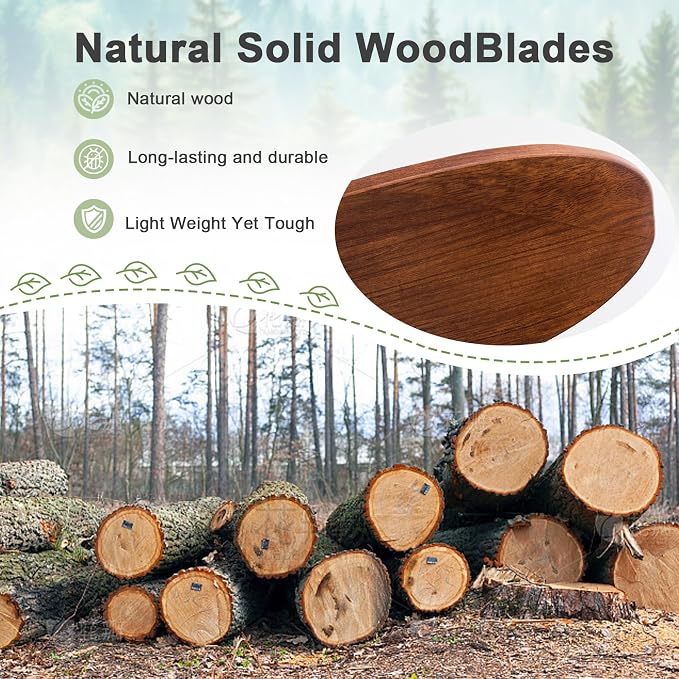 60" Ceiling Fan [No Light with Remote Control], Indoor Outdoor Ceiling Fan [with 3 Wooden Blades] for Patio, Living Room, Bedroom, Office, Farmhouse. Black + Walnut Color.