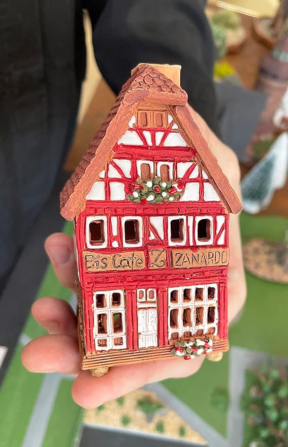 Ceramic Houses and Villages Collection - Miniature of The Original House in Lauterbach, Germany - Cone Incense Holder S19-4