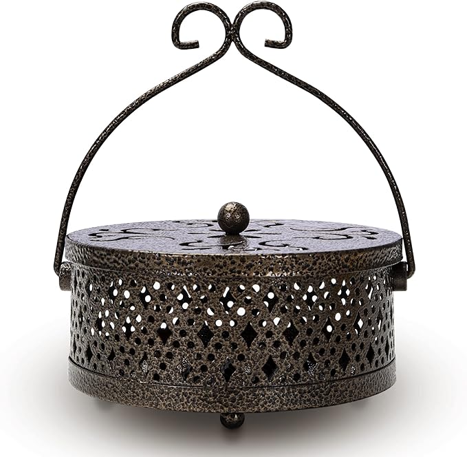 MyLifeUNIT Mosquito Coil Holder, Retro Portable Mosquito Incense Burner for Home and Camping (Bronze)