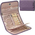 BELALIFE Travel Jewelry Case, Jewelry Organizer Roll for Accessories | Bag with foldable roll design for earrings, necklaces, rings, bracelets and brooches, Purple