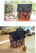 Ceramic Houses and Villages Collection - Handmade House Ceramic Art Cone Incense Holder Room Decoration Collectible Miniature Town Hall in Schotten, Germany R232