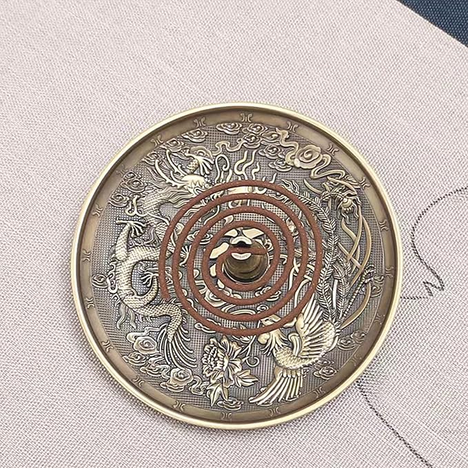 Brass Plate Incense Holder Set- 3 in 1 Incense Burner - for Smudging Bowl, Offering Bowl, Incense Burner Holder, Ash Catcher,Jewelry Dish