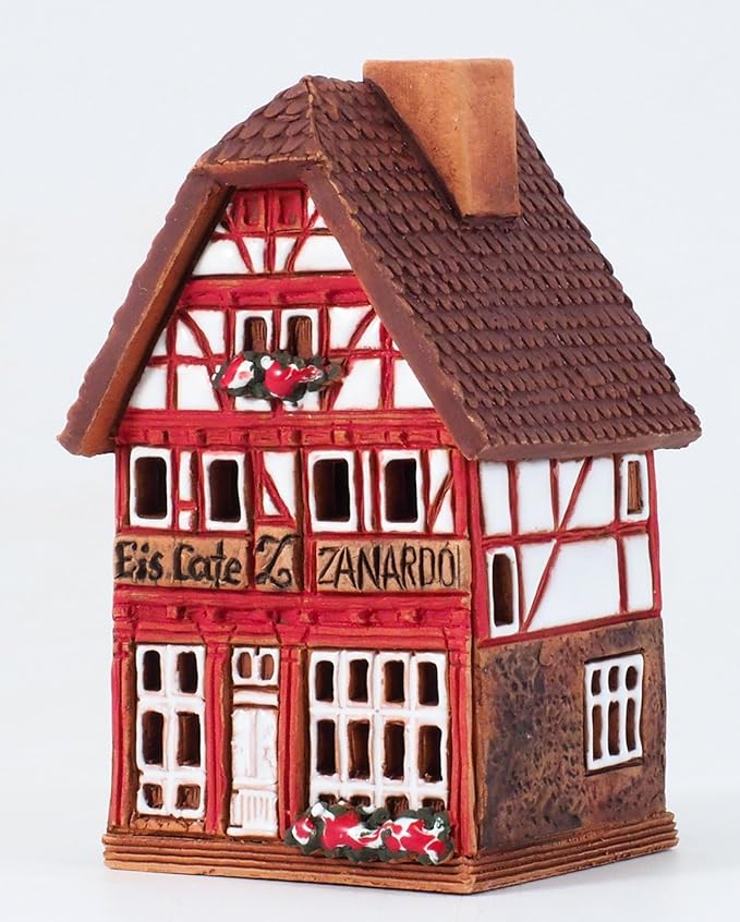 Ceramic Houses and Villages Collection - Miniature of The Original House in Lauterbach, Germany - Cone Incense Holder S19-4
