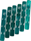 Hosley Set of 6 Wooden Incense Burner Green 10" Long Ideal Gift for Wedding, Aromatherapy, Zen, Spa, Reiki, Meditation