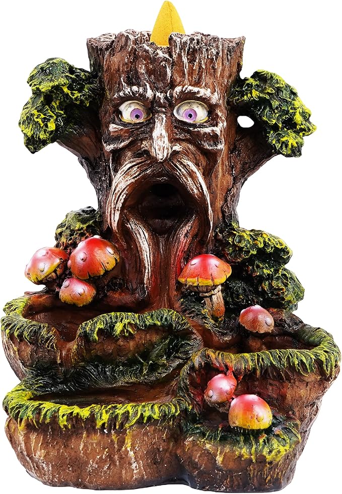 Fantasy Gifts Tree Man Backflow Burner Ornament – Multicolor 6 x 5 Inch Waterfall Décor Accent | Nature-Inspired Tree Man Tabletop Decoration for Home & Meditation Spaces