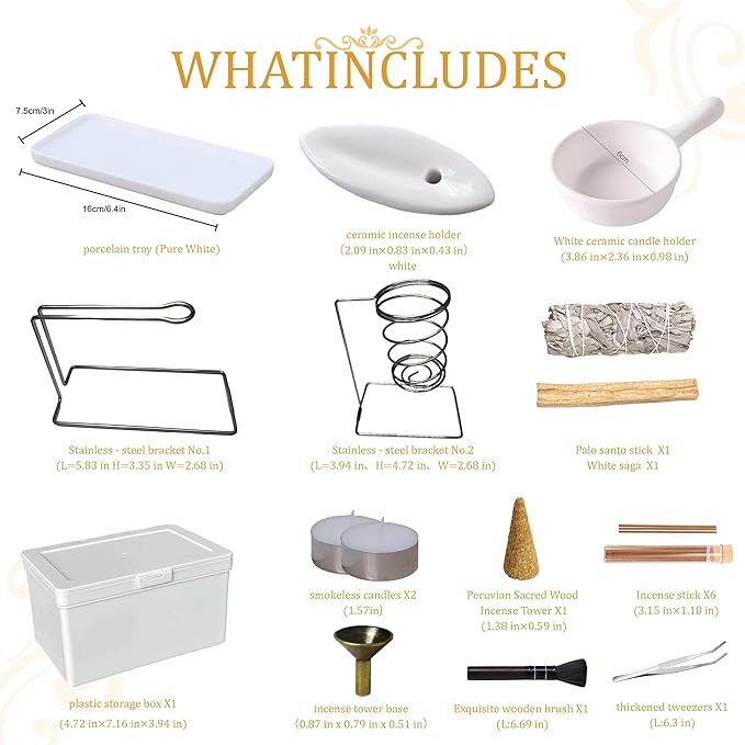 Multifunctional Ceramic Zpinocca Ancient Incense Holder - A Handcrafted Incense Holder for Burning sage. Perfect for Your Meditation Space and Home Decoration, and Also an Ideal Gift. (Pure White)