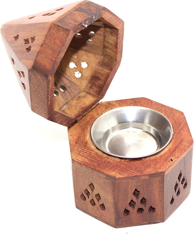 Govinda - 5 Inch Temple Wooden Charcoal/Cone Burner