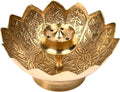 Brass Incense Holder Lotus Stick Incense Burner Cone Incense Holder Ash Catcher Agarbatti Stand Holder Artistic Lotus Flower Censer Plate Incense Tray New year Pooja Decorations (Golden)(3 Inches)