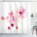 Ambesonne Watercolor Flower Shower Curtain, Poppies in Soft Colors Dreamy Fresh Spring Season Inspired Image, Cloth Fabric Bathroom Decor Set with Hooks, 69" W x 75" L, Pink White