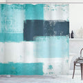 Ambesonne Abstract Shower Curtain, Abstract Grunge Style Brushstrokes Painting Contemporary Illustration, Cloth Fabric Bathroom Decor Set with Hooks, 69" W x 75" L, Turquoise Aqua
